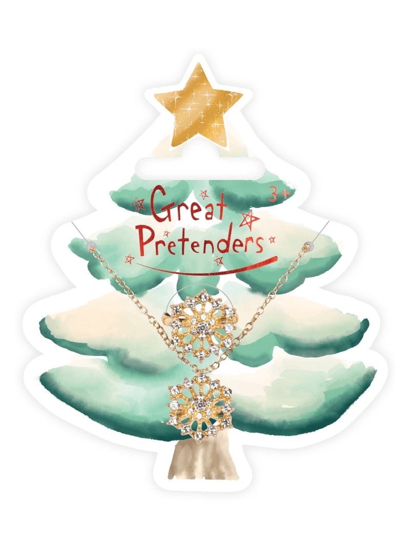 Set ketting en ring met strass sneeuwvlok | great pretenders Wit - Kiabi