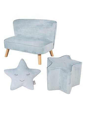 Set kinderbank + poef + sterrenkussen 'Roba lil sofa'