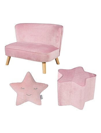 Set kinderbank + poef + sterrenkussen 'Roba lil sofa'