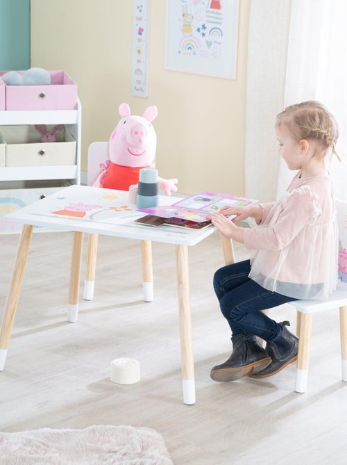 Set kindertafel + 2 stoelen van hout 'Peppa Pig' ROBA - Kiabi Set kindertafel + 2 stoelen van hout 'Peppa Pig' ROBA - Kiabi