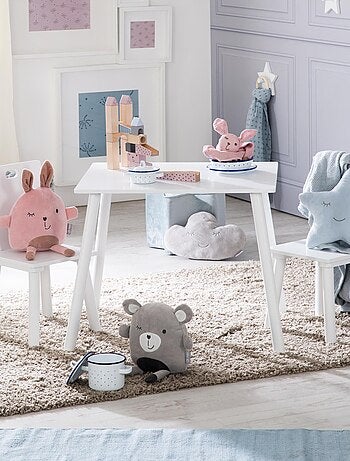 Set kindertafel en 2 stoelen van hout - ROBA