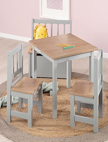 Set kindertafel en 2 stoelen 'woody' roba