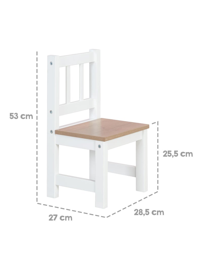 Set kindertafel en 2 stoelen 'woody' roba Wit - Kiabi