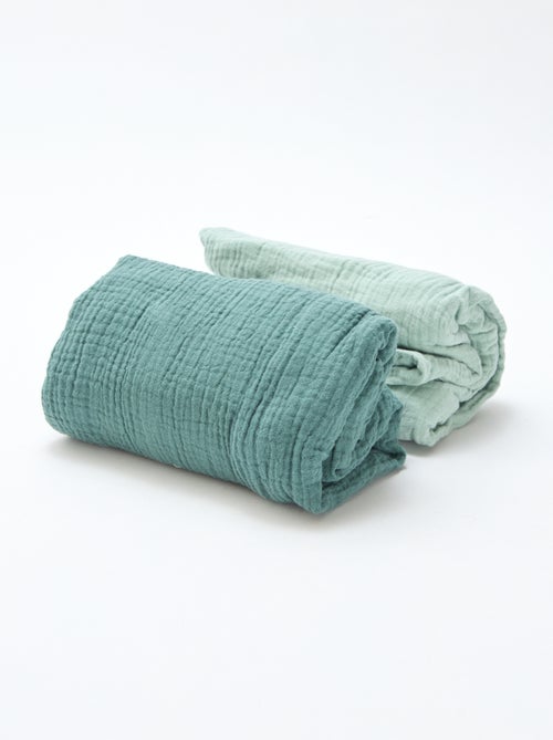 Set met 2 hoeslakens van zacht katoen - Kiabi