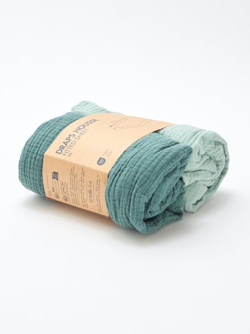 Set met 2 hoeslakens van zacht katoen - Kiabi