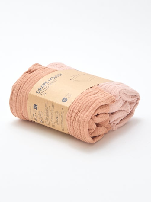 Set met 2 hoeslakens van zacht katoen - Kiabi