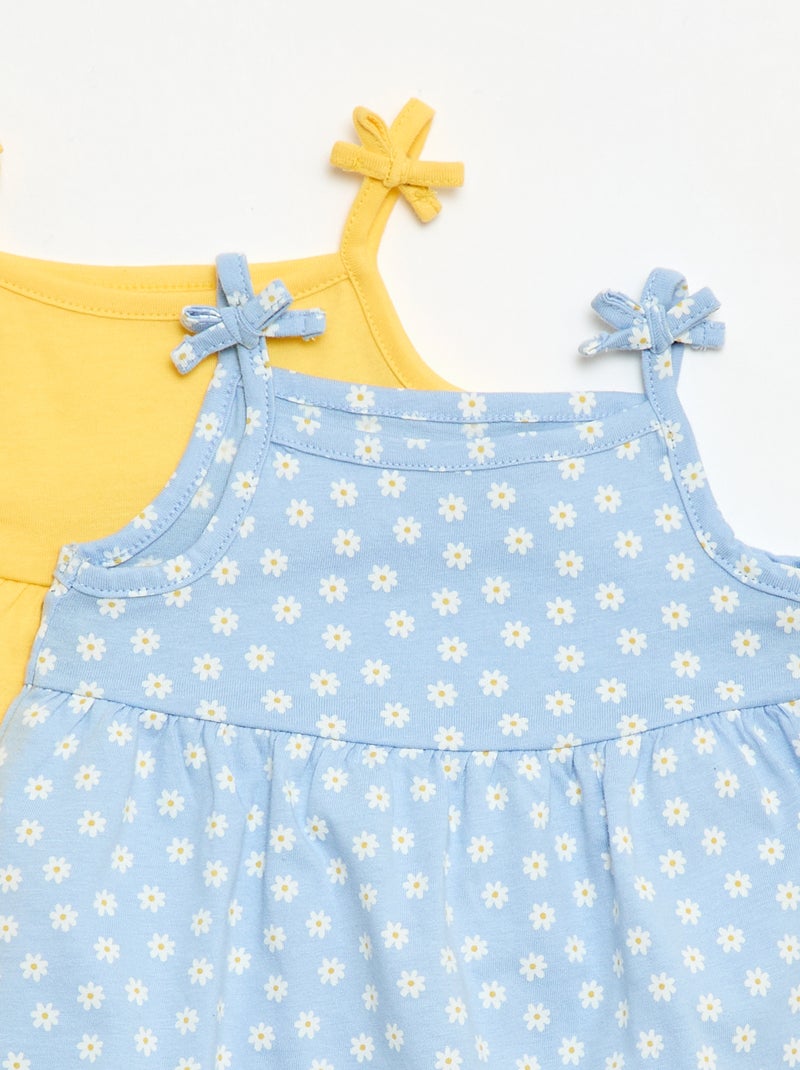 Set met 2 jurken met spaghettibandjes Blauw - Kiabi