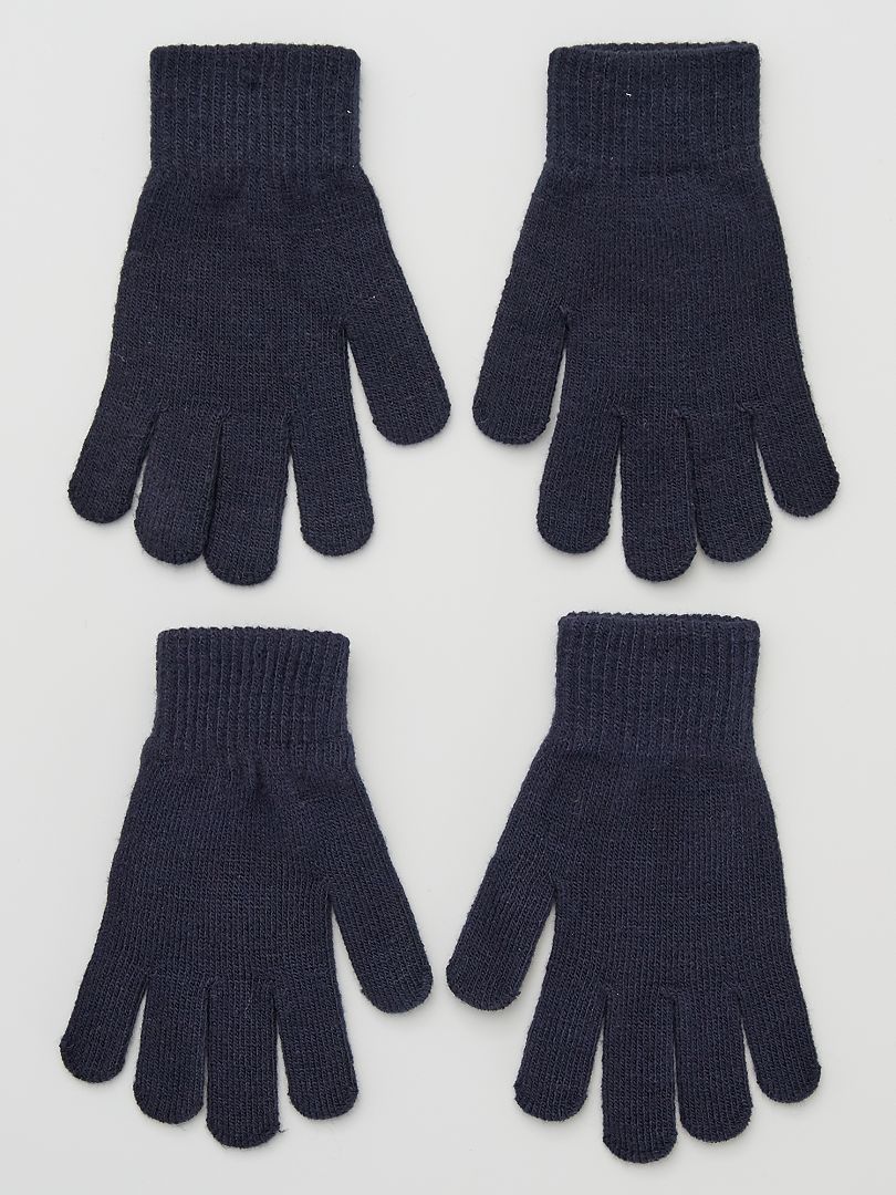 Set met 2 paar handschoenen BLAUW - Kiabi