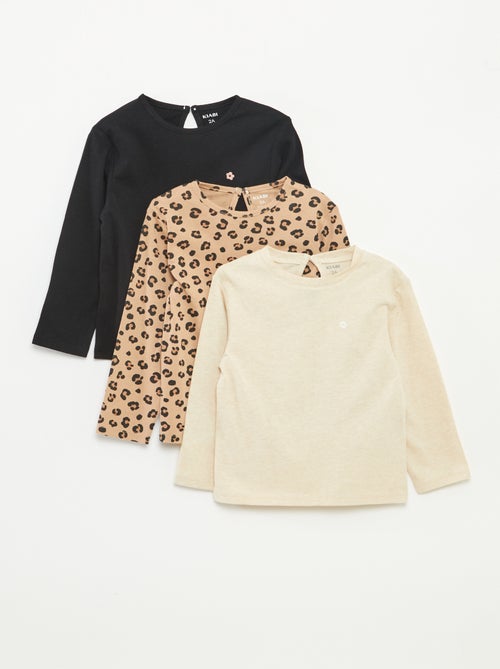 Set met 3 T-shirts met lange mouw - Kiabi