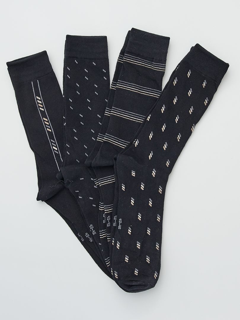 Set met 4 paar sokken zwart - Kiabi