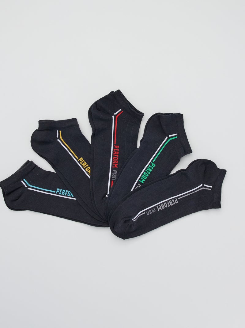 Set met 5 paar sportsokken zwart - Kiabi