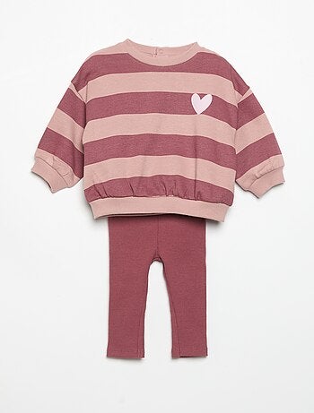 Set met bedrukte sweater + legging