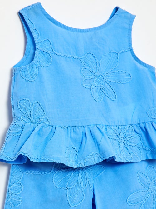 Set met blouse + broek met borduursels - 2-delig - Kiabi