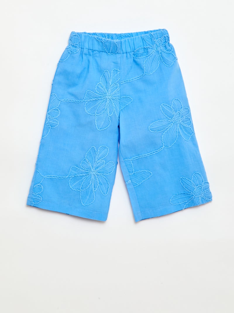 Set met blouse + broek met borduursels - 2-delig Blauw - Kiabi