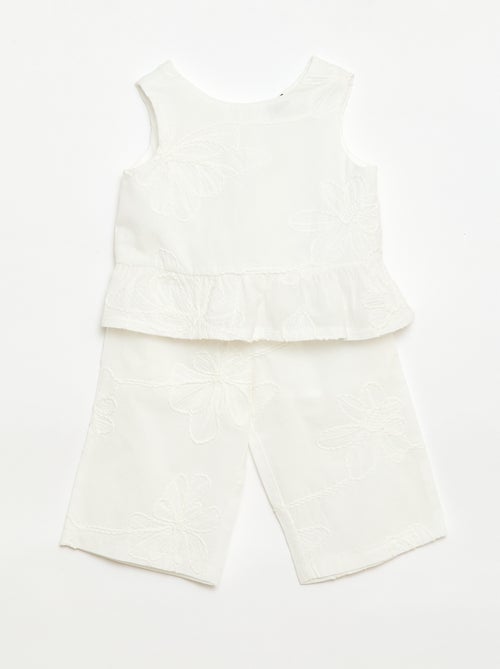 Set met blouse + broek met borduursels - 2-delig - Kiabi