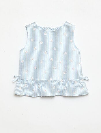 Set met blouse en short met vichyprint - 2-delig