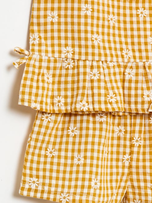 Set met blouse en short met vichyprint - 2-delig - Kiabi