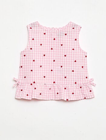 Set met blouse en short met vichyprint - 2-delig