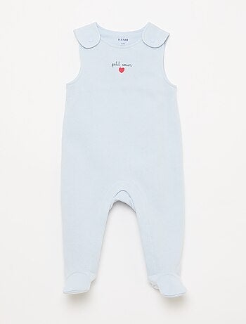 Set met body met lange mouwen + tuinbroek met voetjes