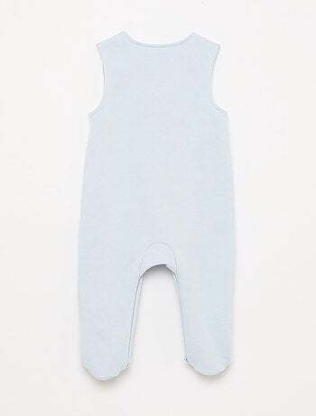 Set met body met lange mouwen + tuinbroek met voetjes
