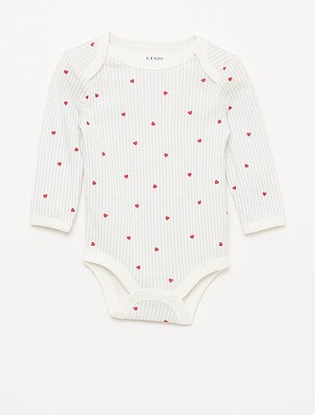 Set met body met lange mouwen + tuinbroek met voetjes
