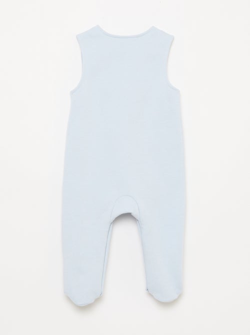Set met body met lange mouwen + tuinbroek met voetjes - Kiabi