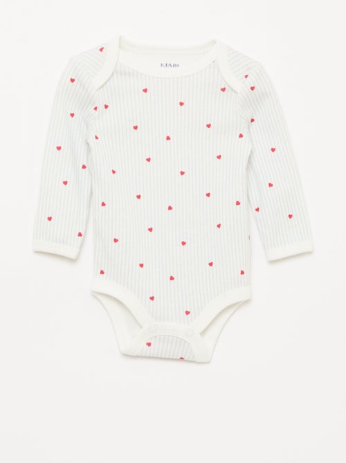 Set met body met lange mouwen + tuinbroek met voetjes - Kiabi