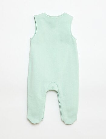 Set met body met lange mouwen + tuinbroek met voetjes