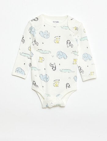 Set met body met lange mouwen + tuinbroek met voetjes