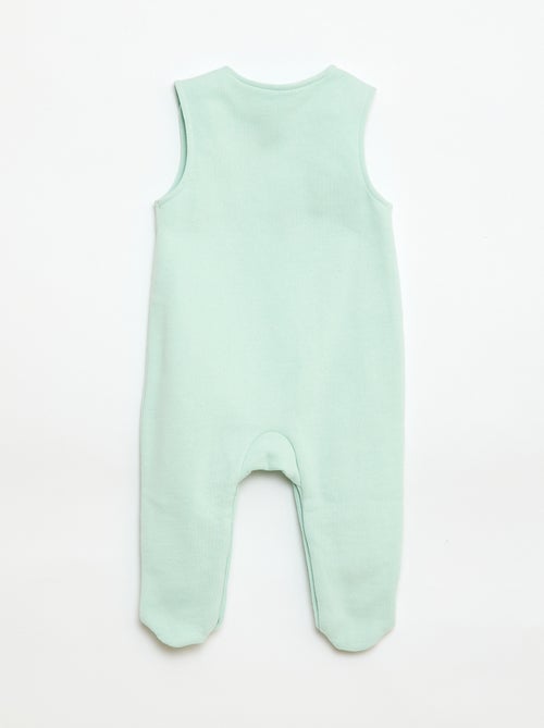 Set met body met lange mouwen + tuinbroek met voetjes - Kiabi