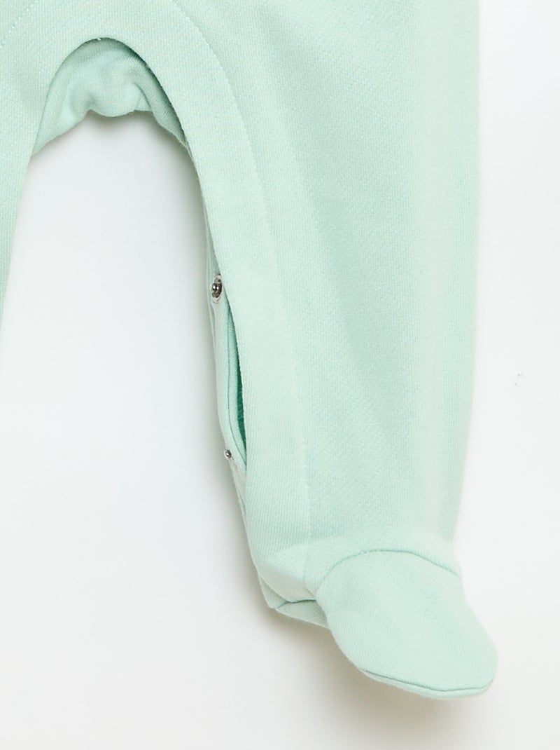 Set met body met lange mouwen + tuinbroek met voetjes Wit - Kiabi