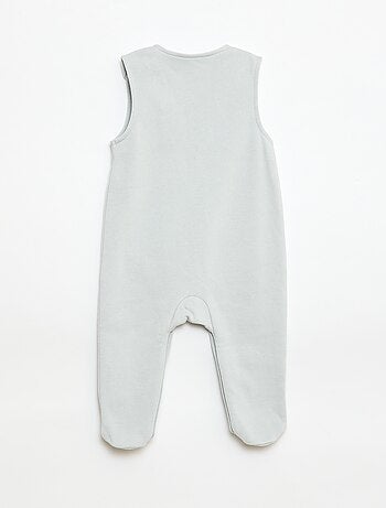 Set met body met lange mouwen + tuinbroek met voetjes