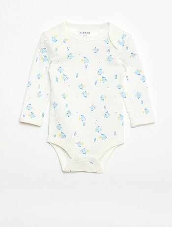 Set met body met lange mouwen + tuinbroek met voetjes