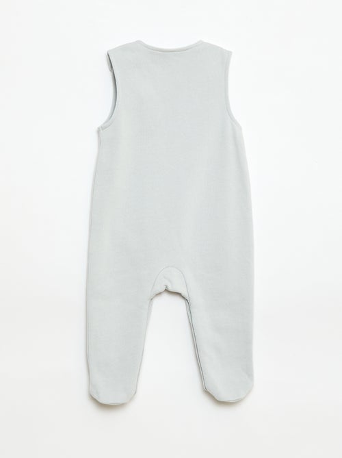 Set met body met lange mouwen + tuinbroek met voetjes - Kiabi