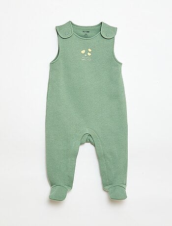 Set met body met lange mouwen + tuinbroek met voetjes
