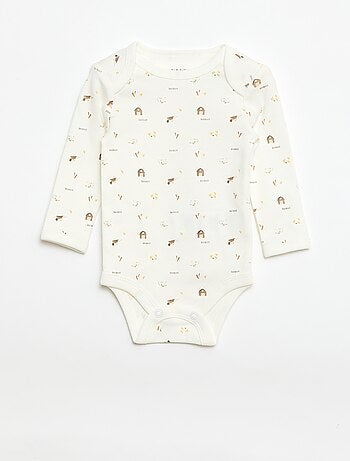 Set met body met lange mouwen + tuinbroek met voetjes