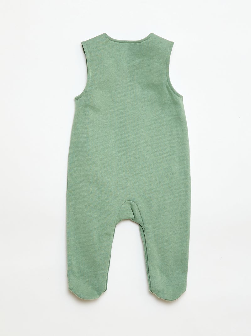 Set met body met lange mouwen + tuinbroek met voetjes Wit - Kiabi