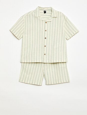 Set met gestreept overhemd en short
