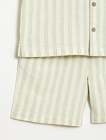 Set met gestreept overhemd en short