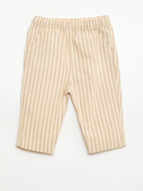 Set met hemd en broek van gemengd linnen - 2-delig - Kiabi