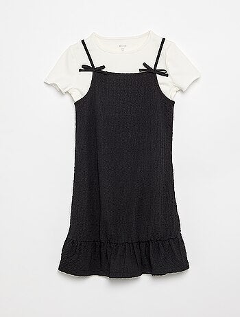 Set met jurk met spaghettibandjes en T-shirt - 2-delig