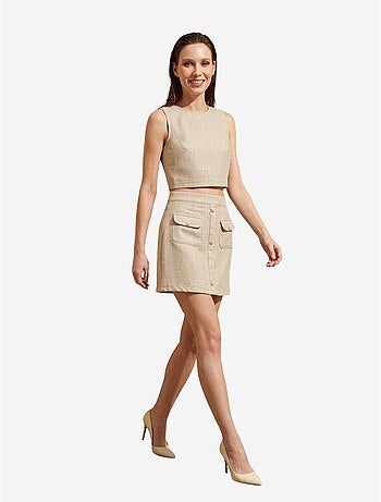 Set met katoenen gilet en mini-rok my fashion