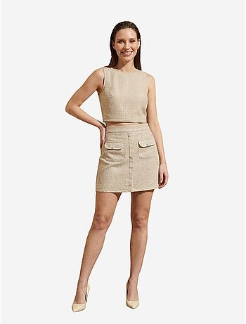 Set met katoenen gilet en mini-rok my fashion