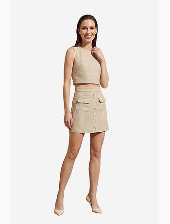 Set met katoenen gilet en mini-rok my fashion