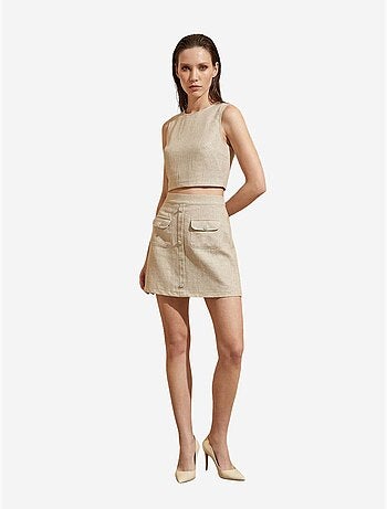 Set met katoenen gilet en mini-rok my fashion