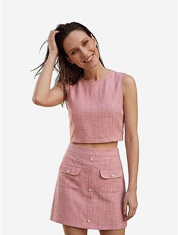 Set met katoenen gilet en mini-rok my fashion