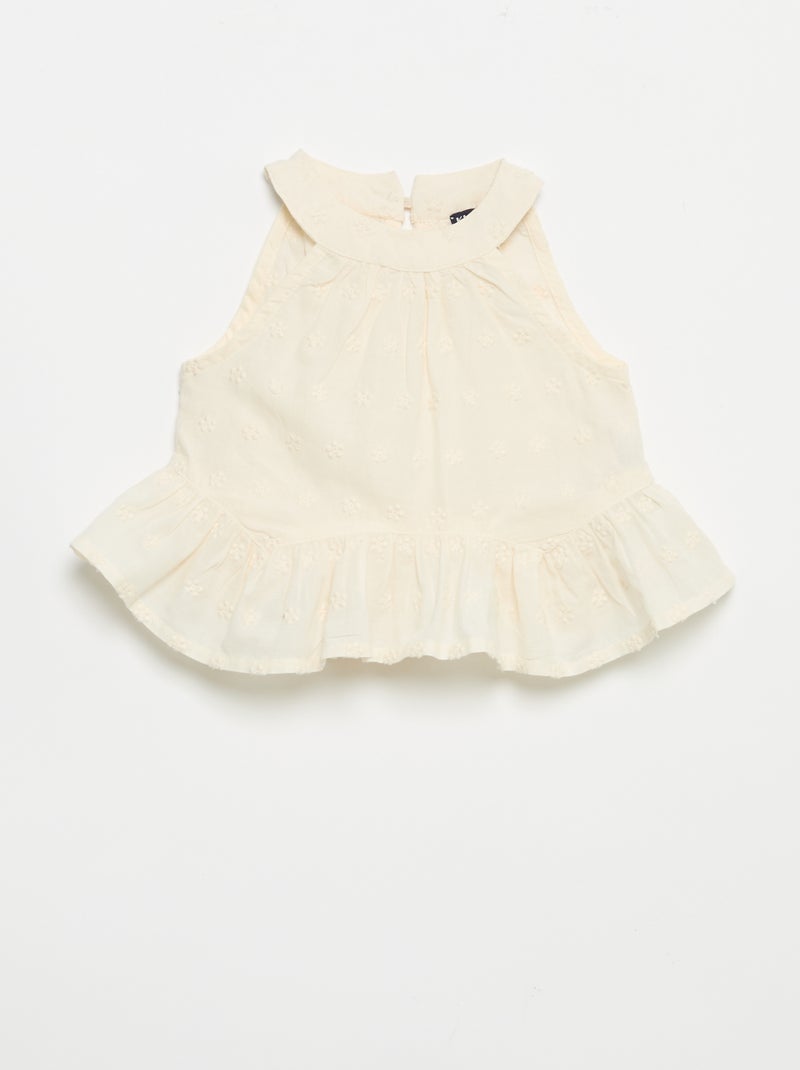 Set met mouwloze blouse en short Ecru - Kiabi