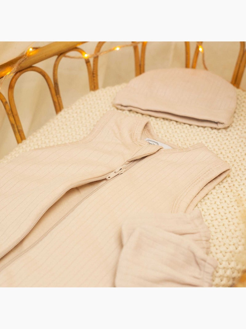 Set met mutsje en wantjes voor pasgeborenen Beige - Kiabi