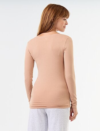 Set met nacht-T-shirts met ronde hals en kant