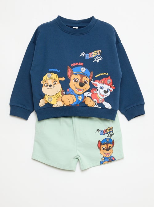 Set met 'Pat Patrouille' print: top + katoenen bermuda - Kiabi